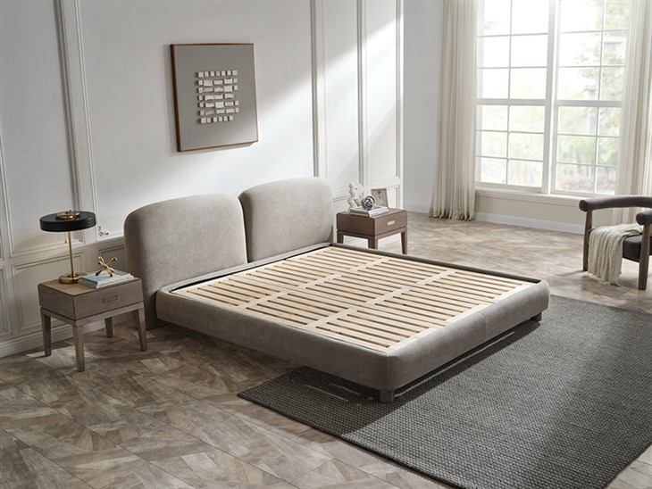 Polyester Upholstered Platform Bed